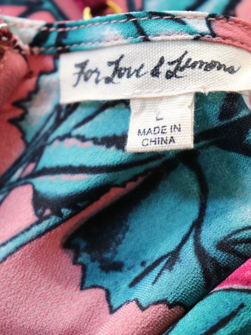 For Love & Lemons Flamenco Midi Dress L Pink Floral Silk Blend High Slit Ruffle - Picture 3 of 12